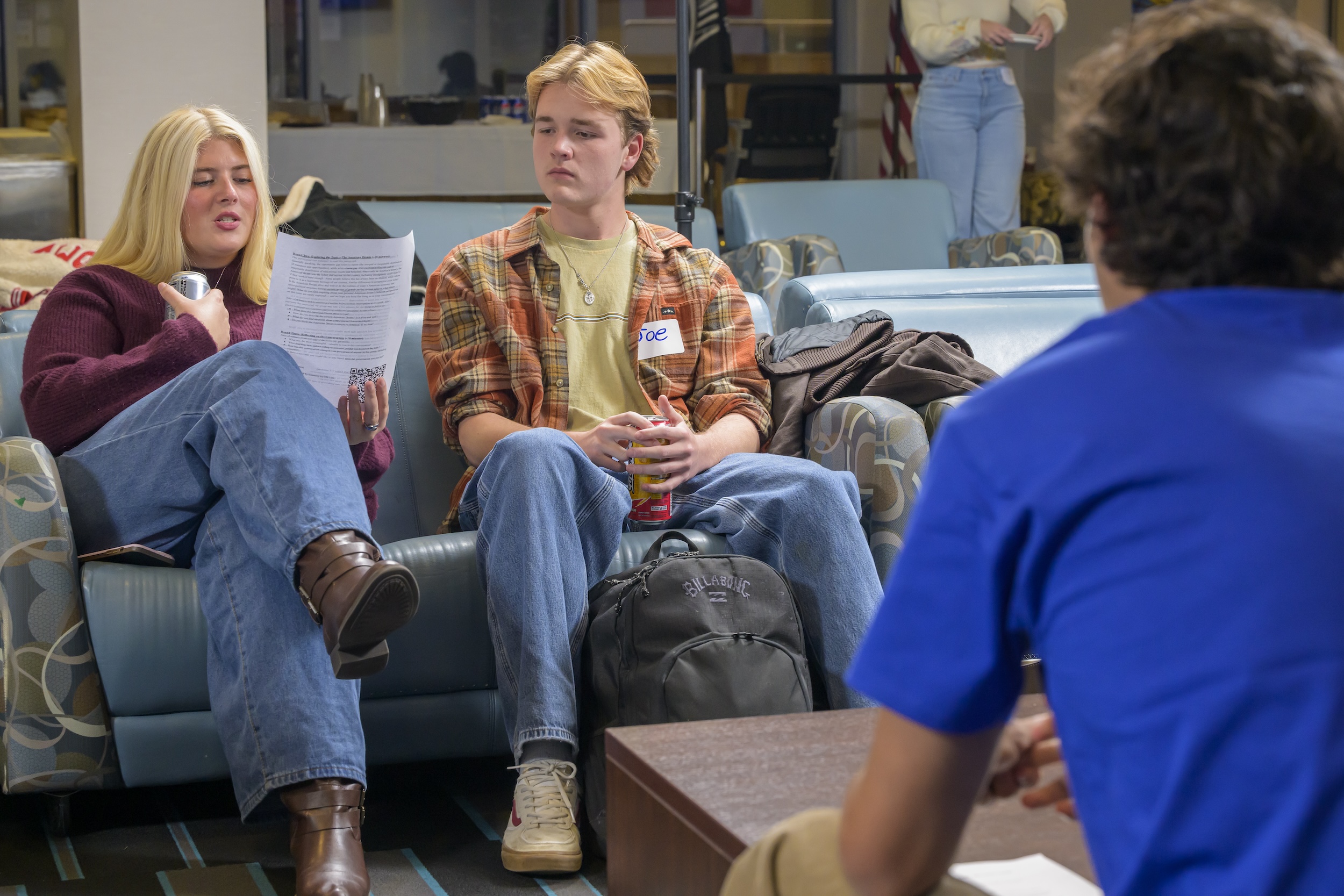 A group of students in discussion at Campus Conversations