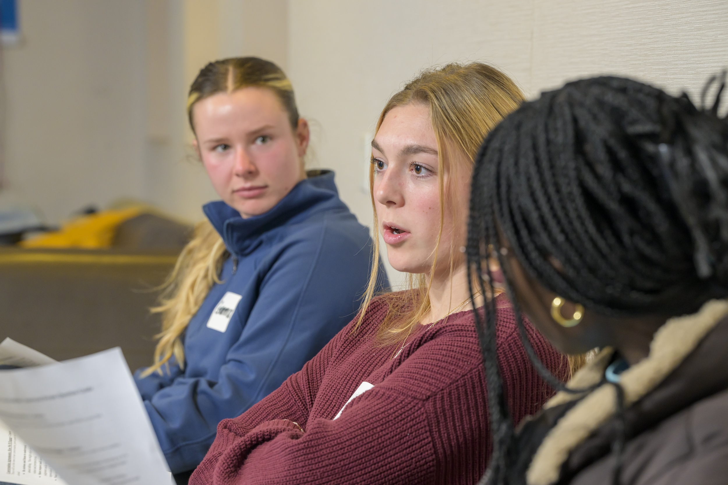 A group of students in discussion at Campus Conversations