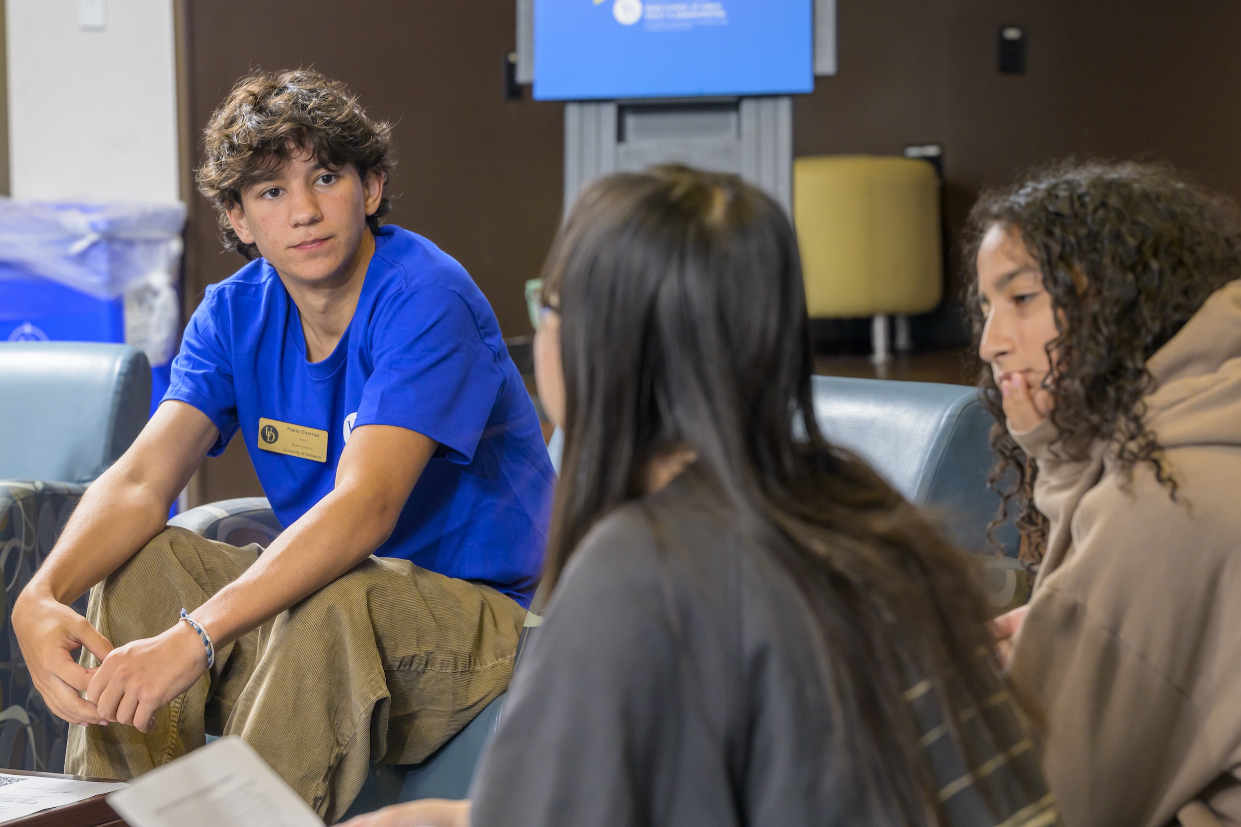 A group of students in discussion at Campus Conversations