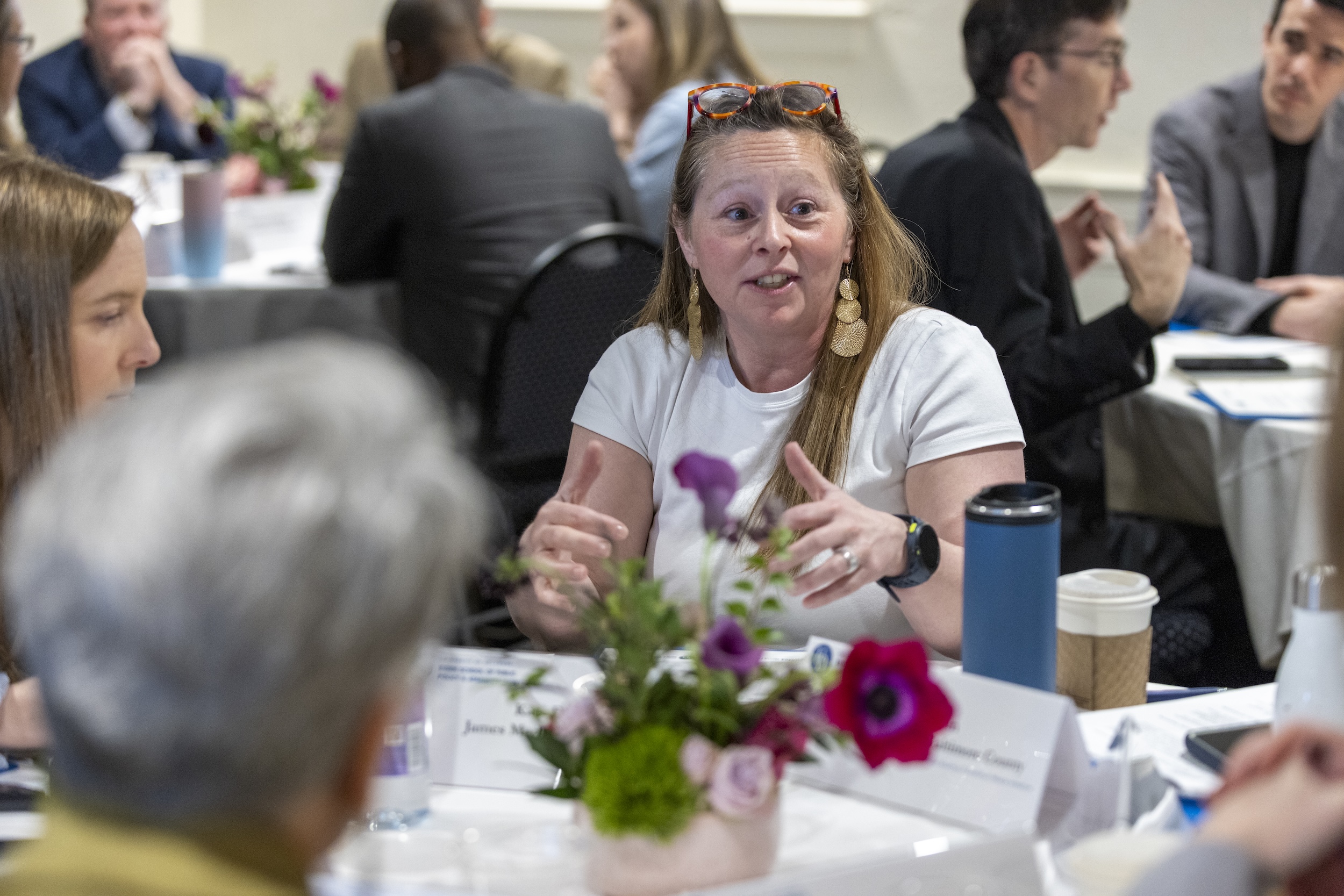Attendee speaking at the SNF Ithaca National Leadership Summit