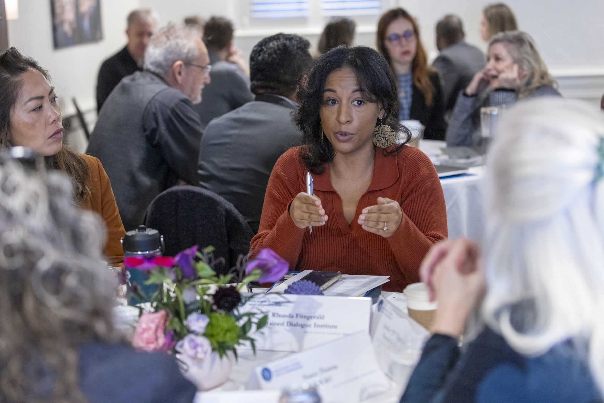 Attendee speaking at the SNF Ithaca National Leadership Summit