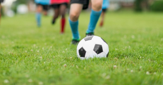 Children playing soccer