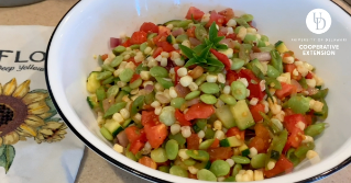 Lima Bean and Corn Succotash in a bowl