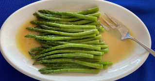 Chilled asparagus salad in a bowl