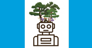 A graphic of both AI and the environment