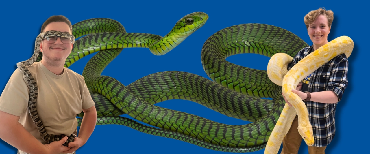 students with snakes