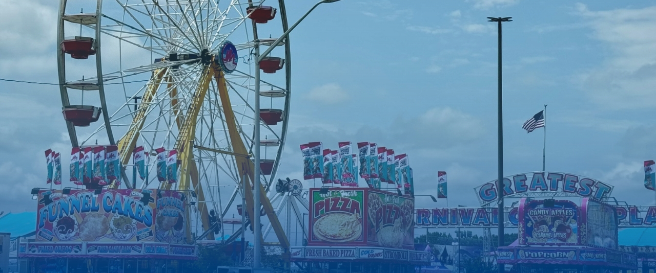 A ferris wheel at the Delaware State Fair