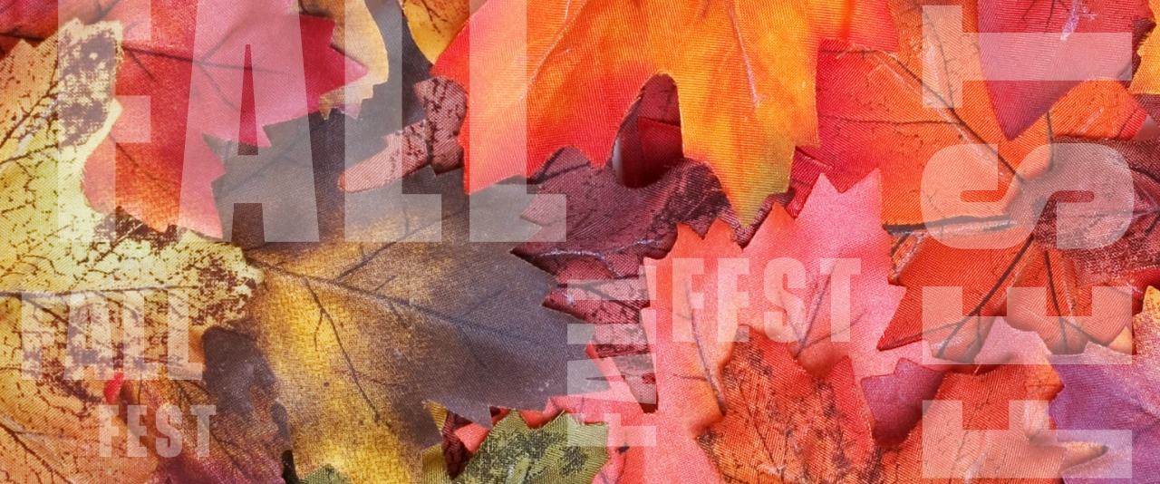 The words "Fall Fest" with a smattering of fall leaves!