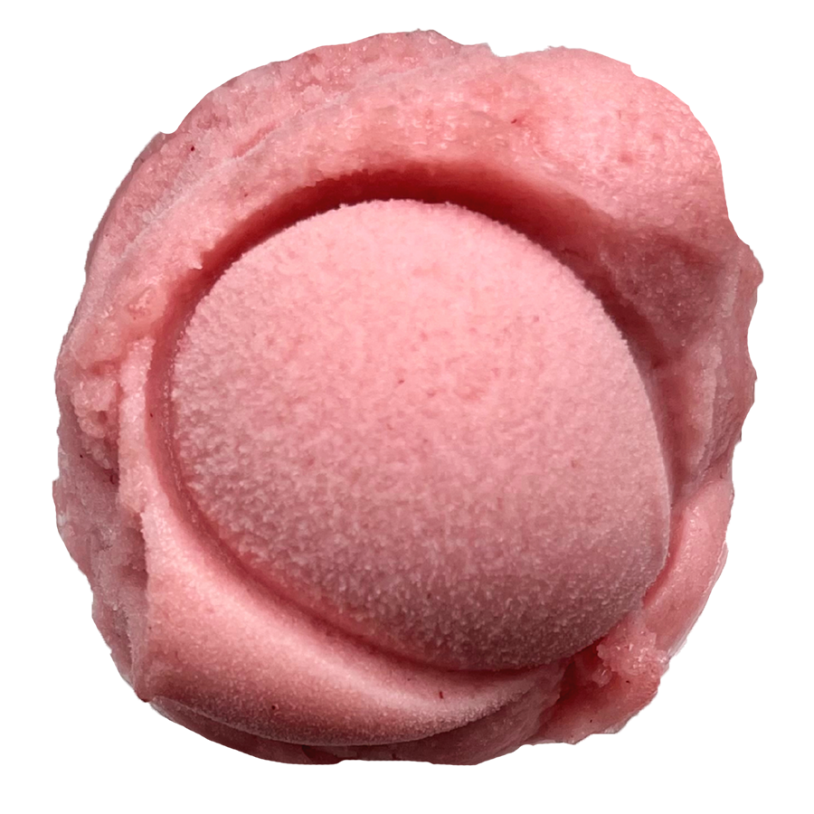 A scoop of Eclipse Strawberry.