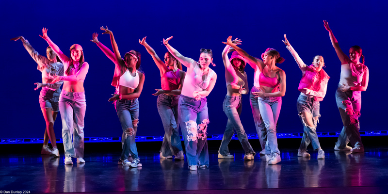 Students in Tamoya Taylors choreographic work, Women, from 2024 Spring Dance Minor Concert, An Evening of Dance.