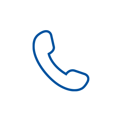 blue phone icon on white circle