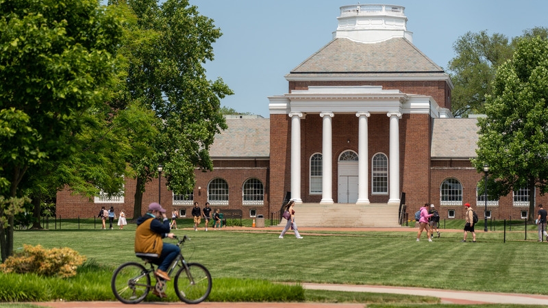 University of Delaware Memorial Hall on the Green on a sunny day