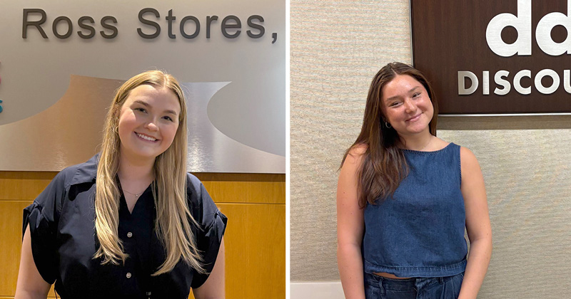 Eve Chapman (left) and Piper Goldstein earned fashion retail expertise during summer internships at the Ross Stores office in New York City.