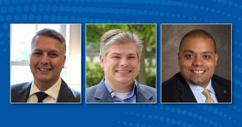 Headshots of Chad Gasta, Joel Rosenthal, and Dan Smith