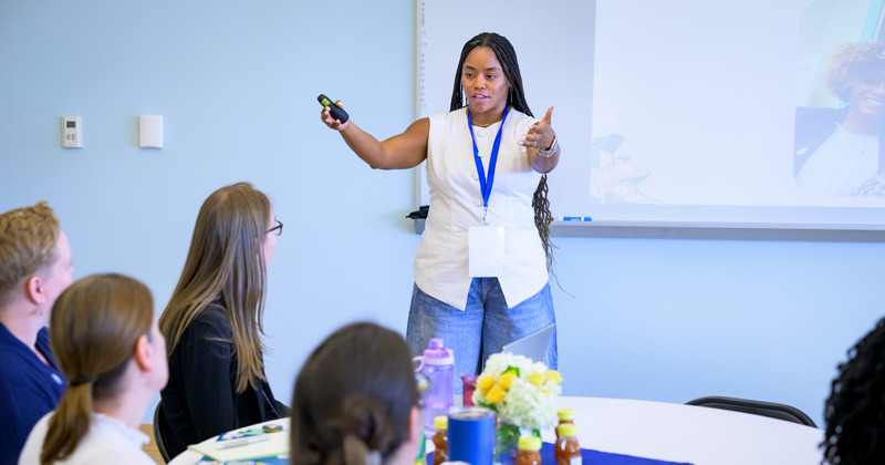 Dr. Kisha Porcher sharing with participants