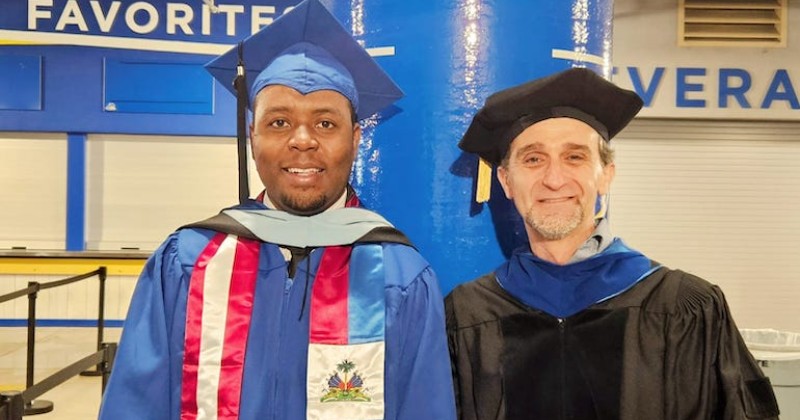 A student, Audin Francois and professor, Nigel Caplan