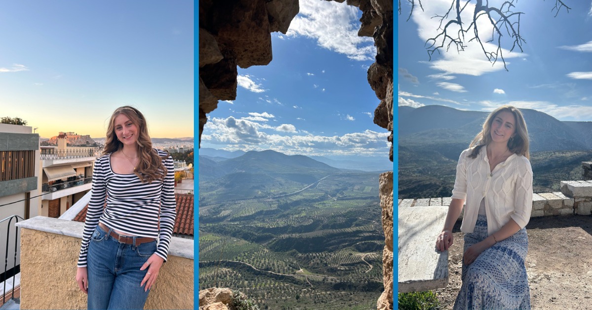Photos of a young female student, Riley Morrison, taken in Athens, Greee