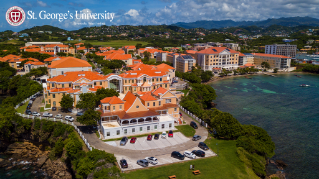 Aerial photo of St. George's University School of Medicine 