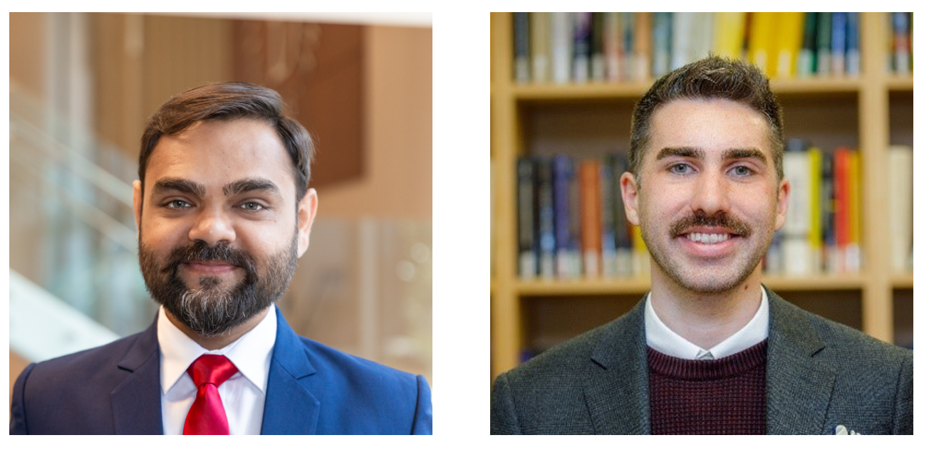 Two headshots of male professors