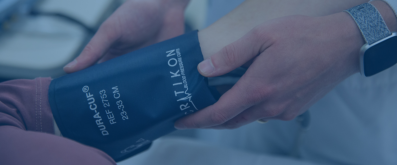 Blood Pressure cuff on an arm