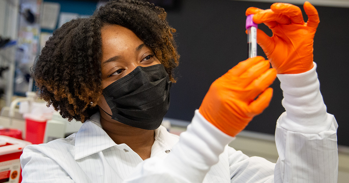 Beyanka Langhorne, a senior medical laboratory science major, has accepted a job as a medical technologist in the blood bank laboratory at Nemours Children’s Health