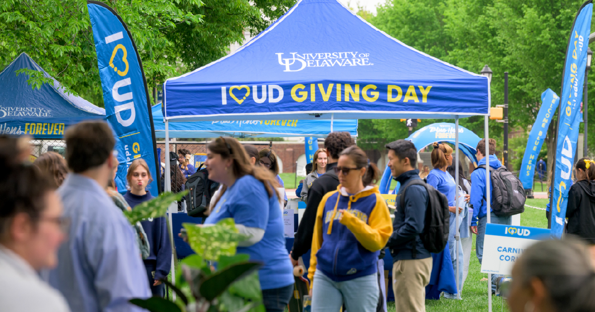 Campus scene at I Heart UD Giving Day.