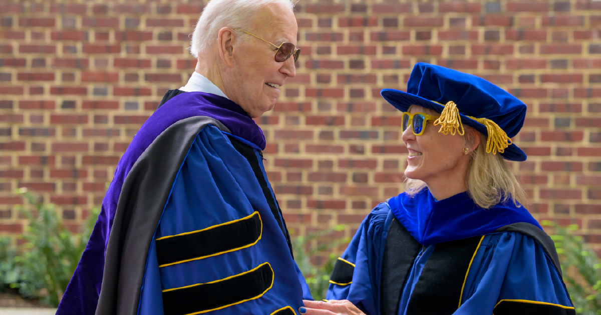 Blue Hen alum and former US President, Joe Biden, with Laura Carlson.