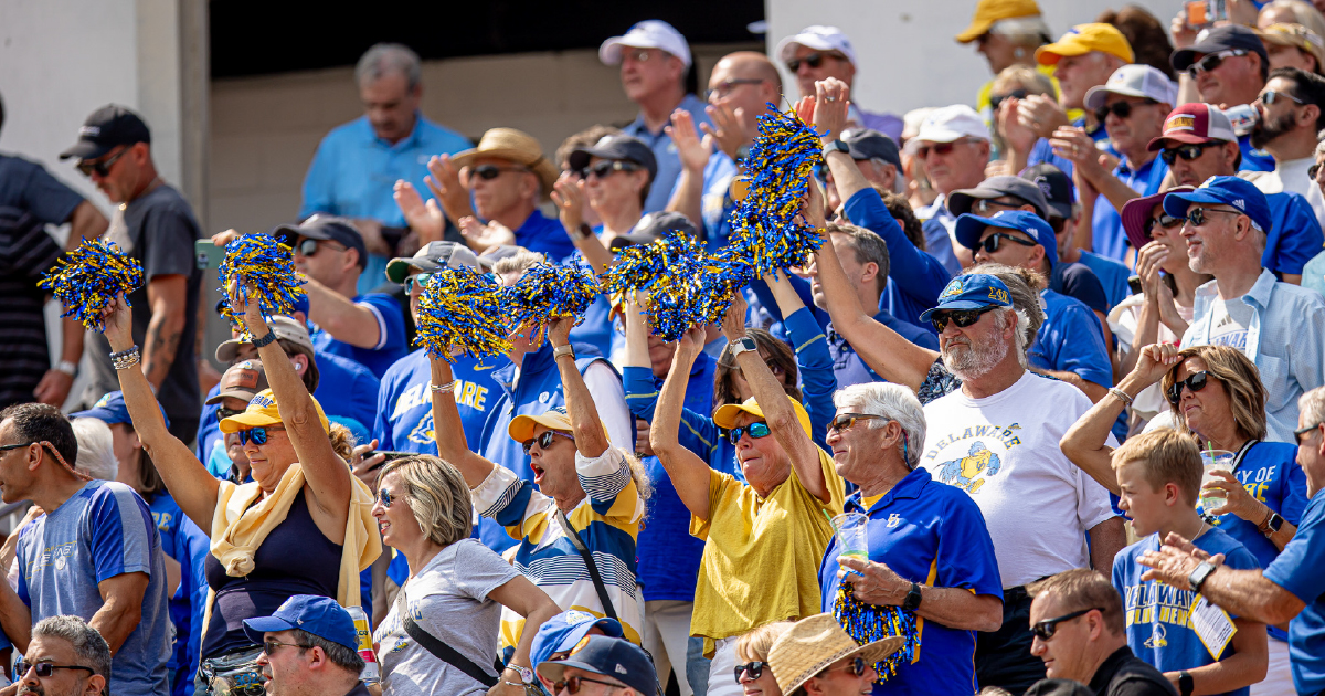 Supporters at UD football game. 