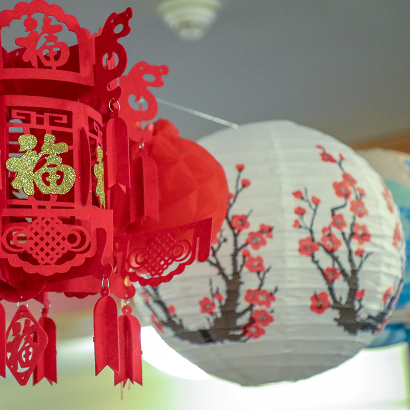 A photo of lanterns at the iHouse. 