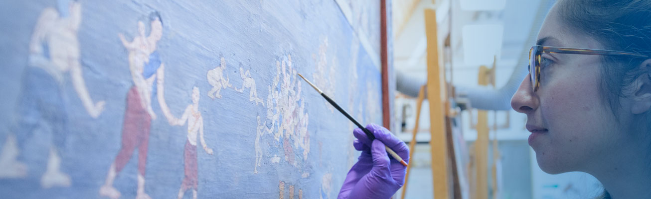 Art student does some work in the studio.