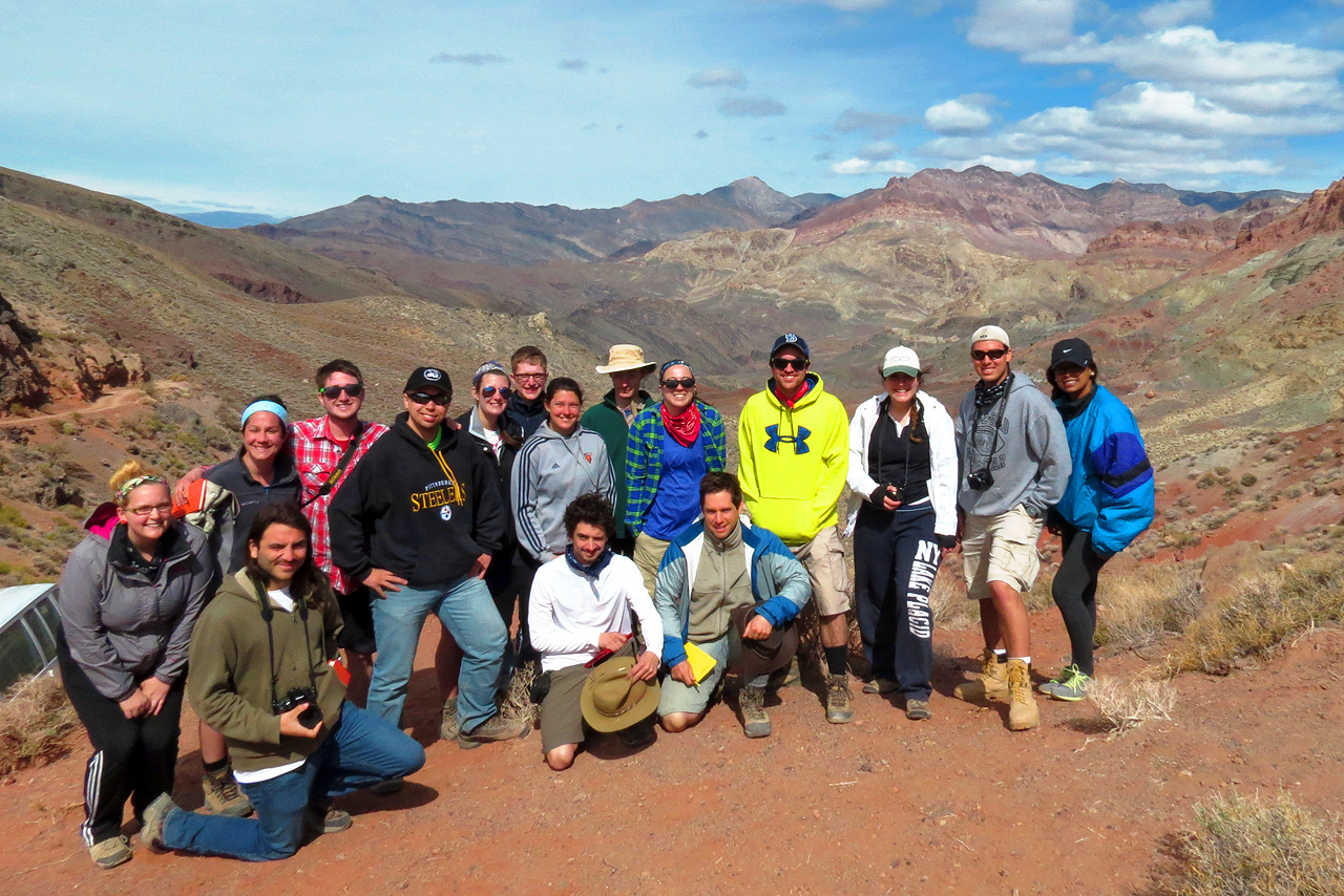 Geological Sciences students exploring Death Valley in California. Geological Sciences students exploring Death Valley in California.