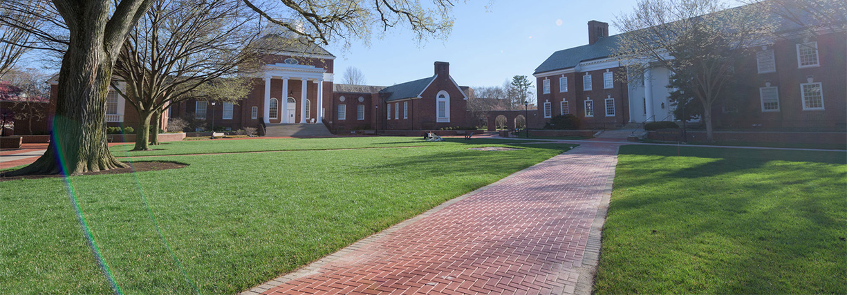 Spring time on UD's Campus near the Green.