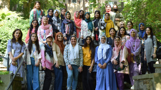 STEMSisters program participants posing for a group photo.