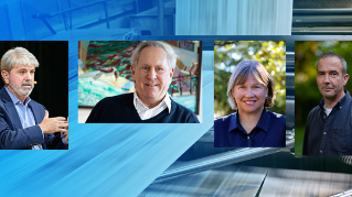 Headshots of four UD Alumni that recently won Pulitzers. 