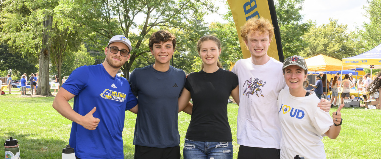 Students in the UD Triathlon Club at the Involvement Fair