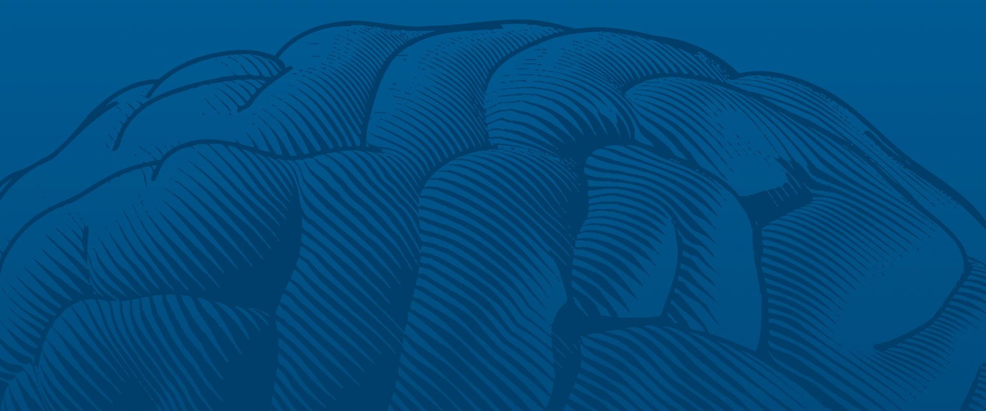 Blue background with brain overlay