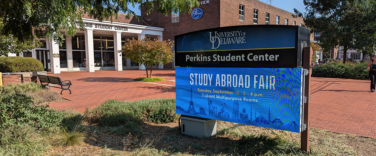 LED display on the Perkins Patio