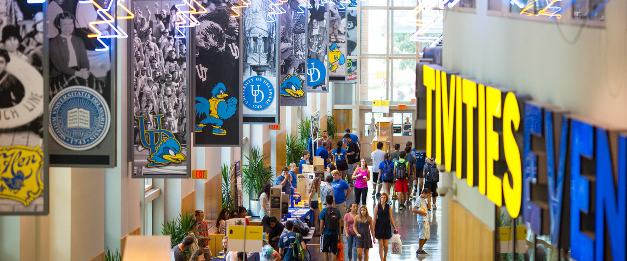 Students, families and staff walking through Trabant