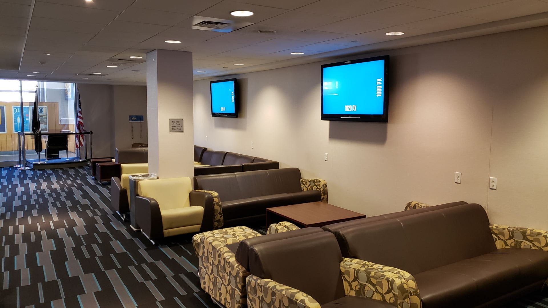 Two displays in Trabant Lounge