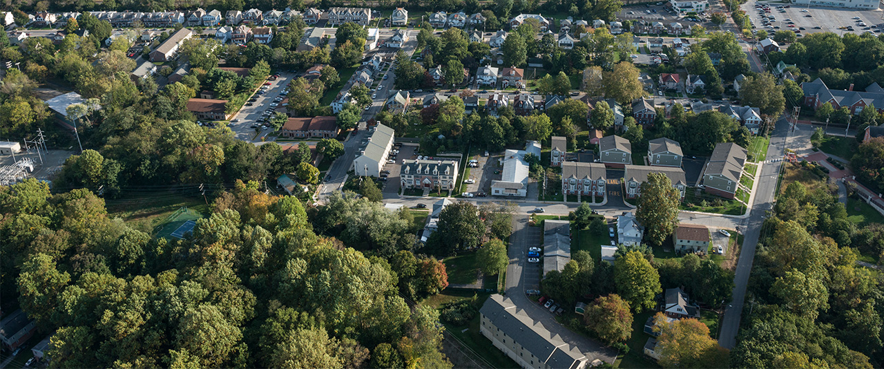 Aerial view of Newark