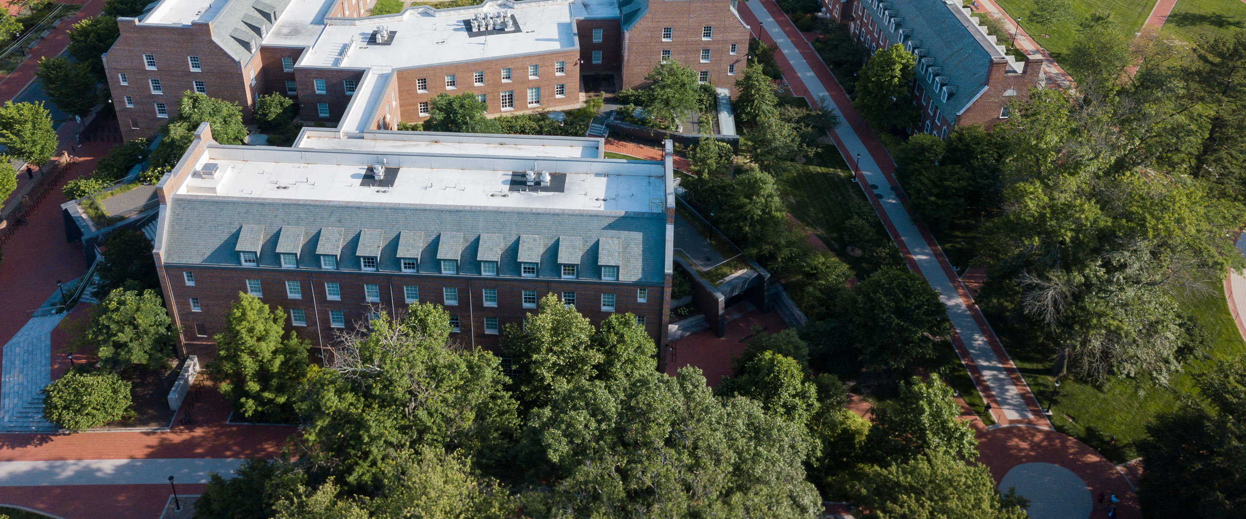 an aerial view of Caesar Rodney residence hall