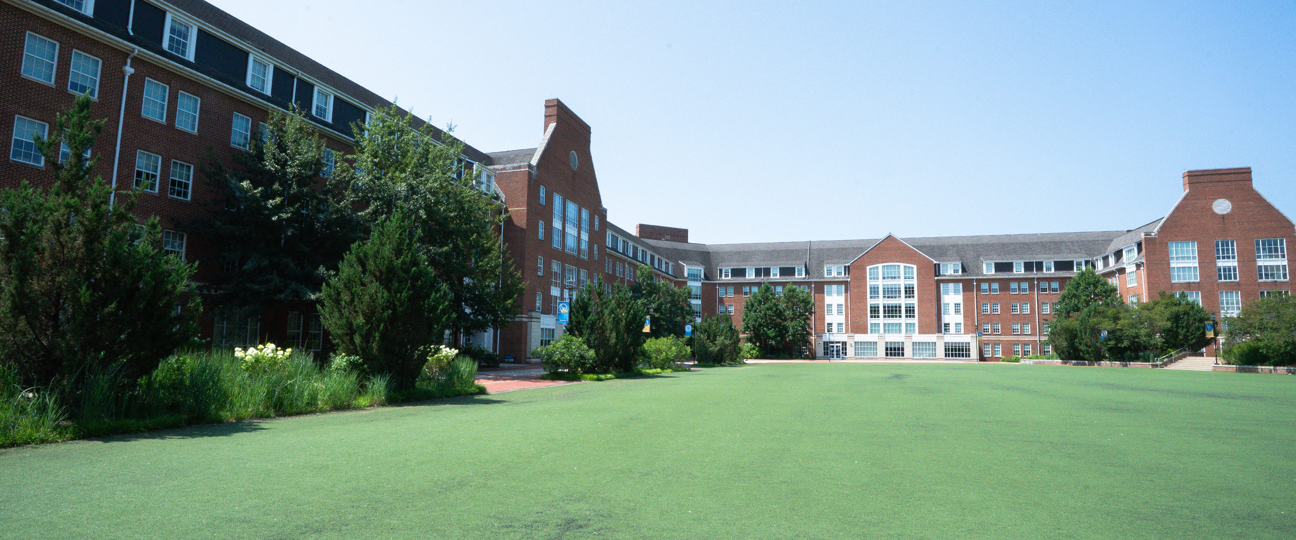 exterior view of Independence residence hall on University of Delaware's Laird Campus.