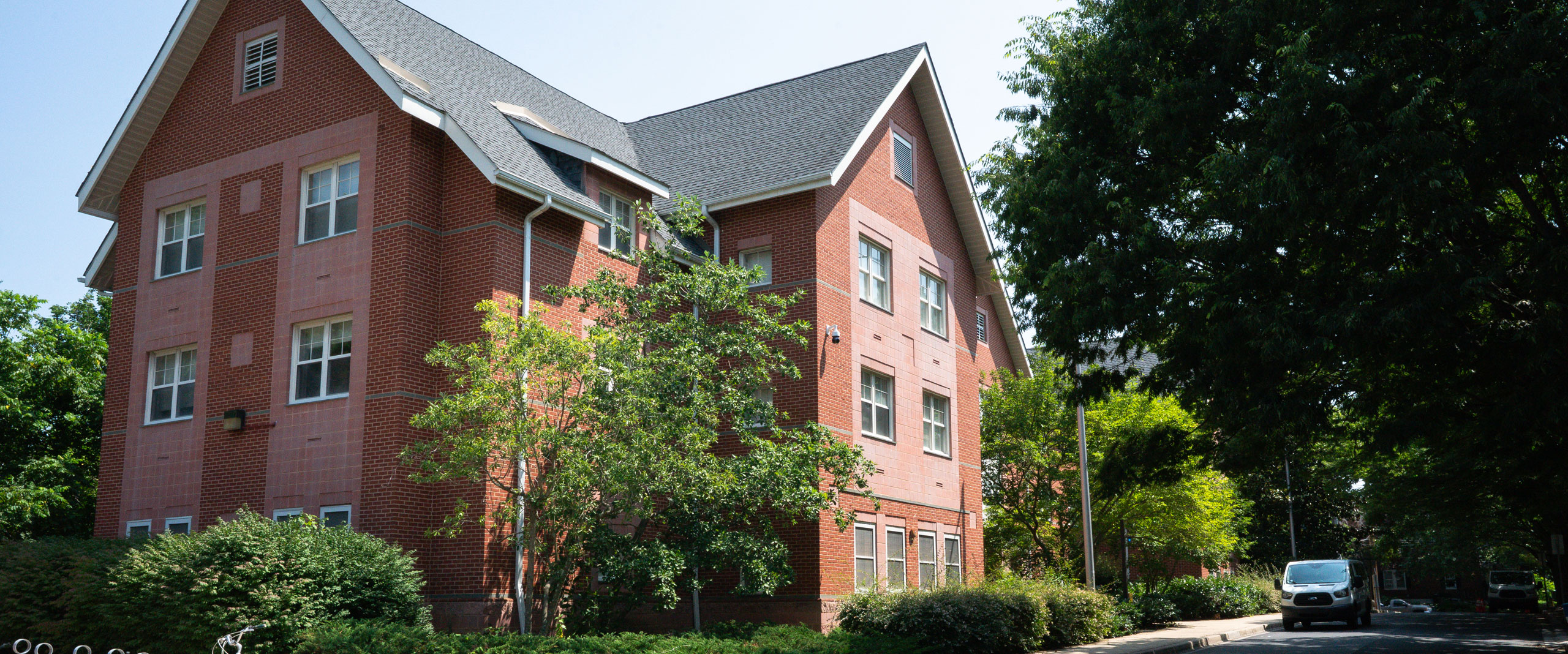 exterior view of Ray Street C residence hall on University of Delaware's Laird Campus.