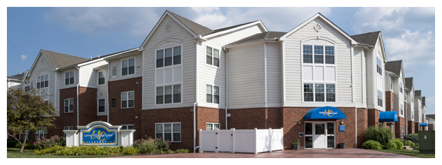 exterior view of University Courtyard Apartments on University of Delaware's campus.