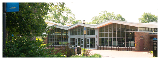 exterior view of Harrington residence hall on University of Delaware's east campus.