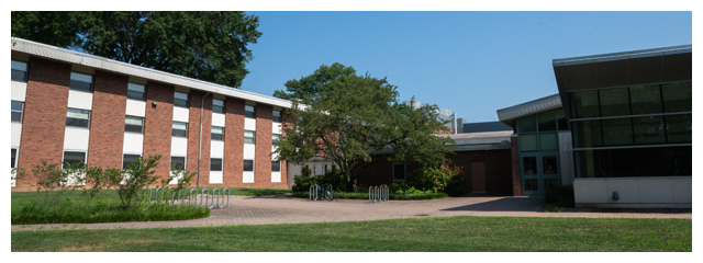 exterior view of Russell residence hall on University of Delaware's east campus.
