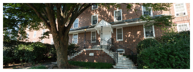 exterior view of Smyth residence hall on University of Delaware's south central campus.