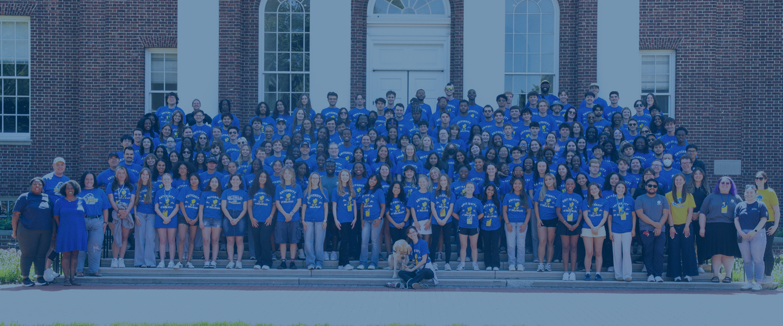 RLH Residential Communities Staff on the steps of Memorial Hall