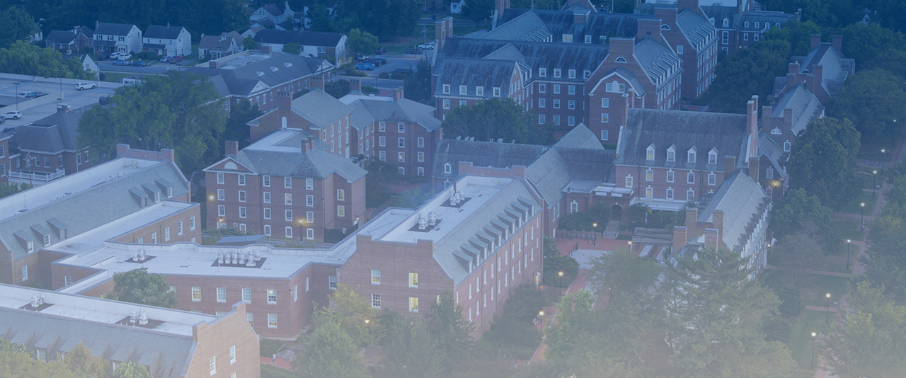 an aerial view of residence halls on University of Delaware's campus