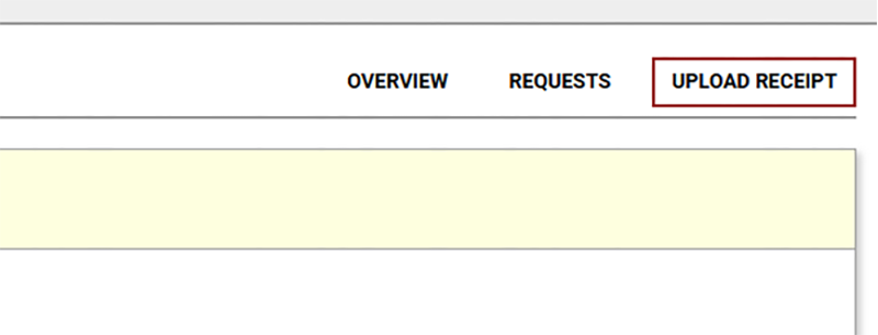 Screenshot of DSS Portal with 'Upload Receipt' tab in upper right